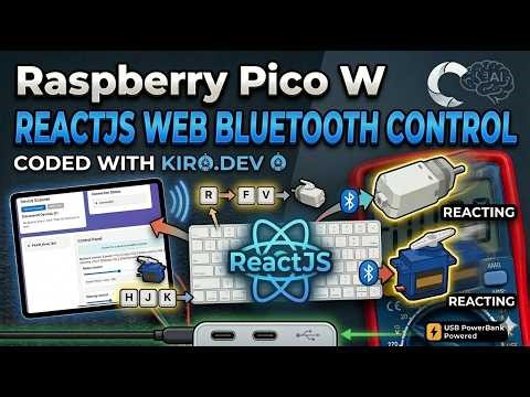 Control a Raspberry Pi Pico from a ReactJS App (Motor + Servo via Keyboard), coded with Kiro