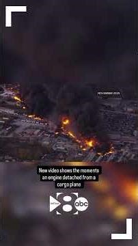 New video shows the moments an engine detached from a cargo plane
