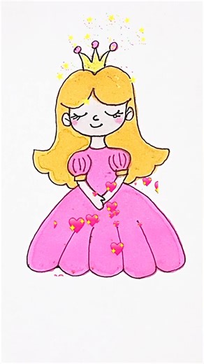 How to draw a cute princess 👑💖 Step by step drawing for kids