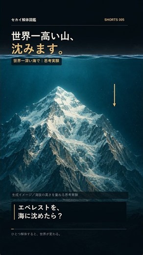 世界一深い海にエベレストを沈めたら？【思考実験】#shorts