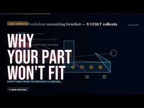 Reading a Real GD&T Drawing 8 Callouts on One Bracket (Series Capstone)