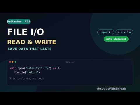 Python File Handling — Read & Write Files 📁 | PyMaster India #19