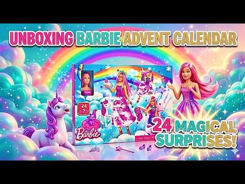 12 Minutes Satisfying Barbie Advent Calendar | 24 Magical Surprises Unboxing 🎁😍💝
