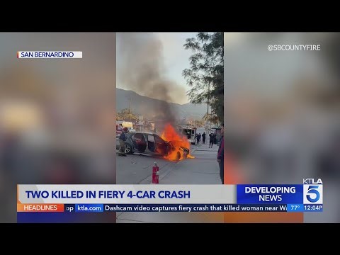 2 killed in fiery chain-reaction crash in San Bernardino