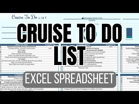 Cruise To Do List Excel Spreadsheet