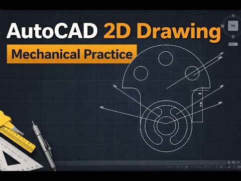 AutoCAD 2D Mechanical Drawing | Practice Drawing with Dimensions | AutoCAD 2022