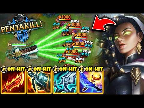 Senna but I stack 6 On-Hit items and gain a Beam Rifle (PENTAKILL IN SECONDS)