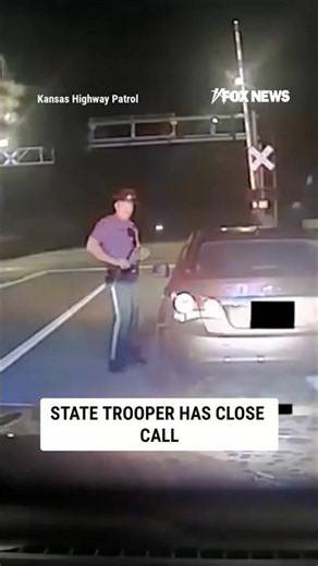 WATCH: Kansas state trooper has seconds to react before car crash #shorts #foxnews #news #us
