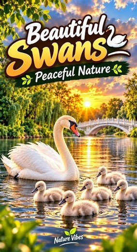 Beautiful Swans & Peaceful Nature 🦢🌿 | Nature Vibes #shorts