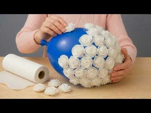 INCREDIBLE DIY Idea with a Balloon and Tissue Paper! Home decor ideas