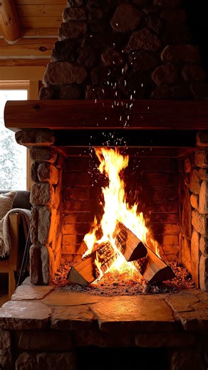 Cozy Winter Fireplace ❄️🔥 | Relaxing Fire Ambience for Study & Sleep