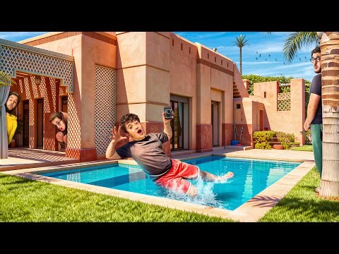 Four brothers play hide-and-seek in a villa in Morocco! Nadim drops the camera into the pool...