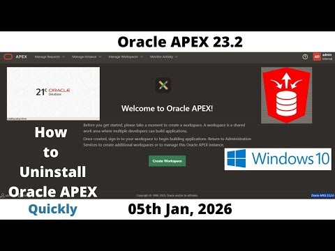How to Uninstall Oracle APEX 23.2 | DB 21c Pluggable | Windows 10 | Omar Baig | Quickly