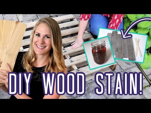 *BEST* DIY WOOD STAIN! 💚 trash to treasure wood pallet decor!