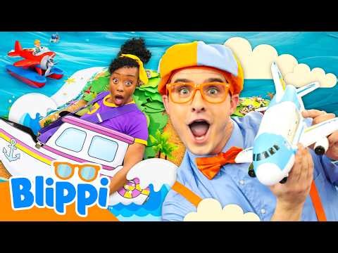Blippi & Meekah's Air Vs. Water Vehicle Challenge ✈️