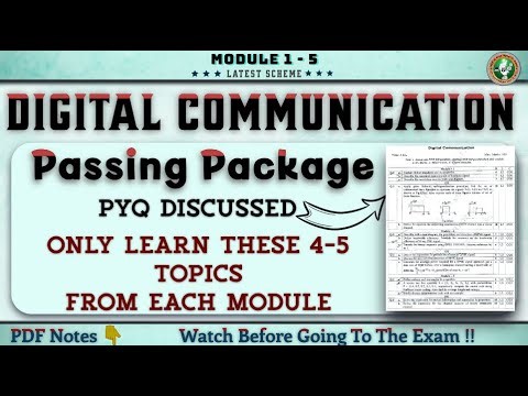 Digital Communication (DC) Module Wise IMPORTANT QUESTIONS | PASSING PACKAGE 5th Sem ECE 2022 VTU