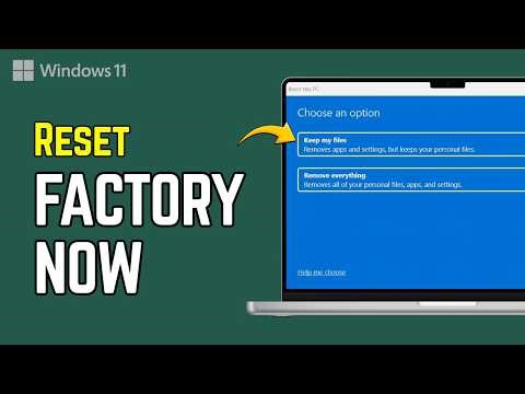 How To FACTORY RESET WINDOWS 11 (2026 Guide) | RESET PC & CLEAN INSTALL FIX
