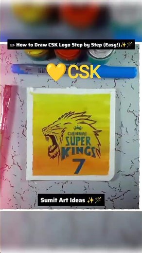 #csk Logo Step by Step 💛✨ | Sumit Art Ideas | #art #shorts #ipl #drawing #ipl2026