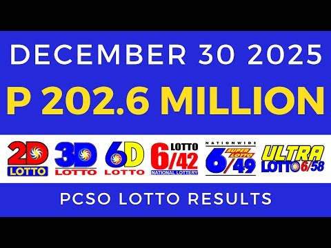 Lotto Result Today 9pm December 30 2025 PCSO