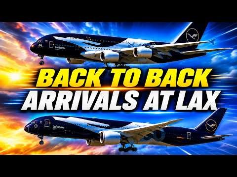 INCREDIBLE! Two Lufthansa 100 Years Special Liveries Arrive BACK-TO-BACK at LAX!
