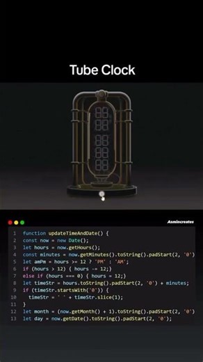 Tube Clock UI Built with HTML, CSS and JavaScript
