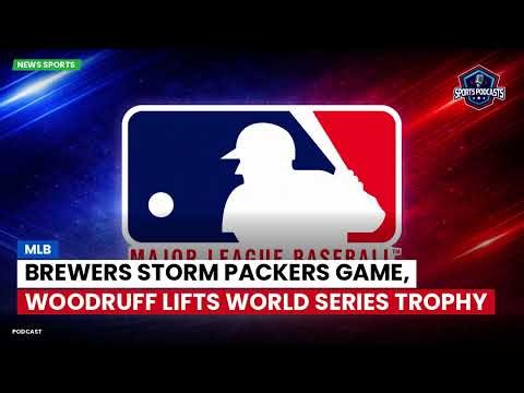 Brewers storm Packers game, Woodruff lifts World Series trophy
