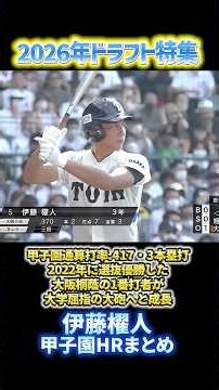 伊藤櫂人・甲子園でのホームランまとめ #ドラフト