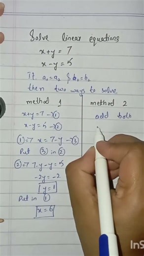 solve linear equations with two ways class 9th,10th#maths#linearequations #foryoupage #viralshorts