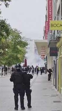 Planned Peaceful Protests Take Violent Turn as Police Use Tear Gas on Rioters in France #shorts