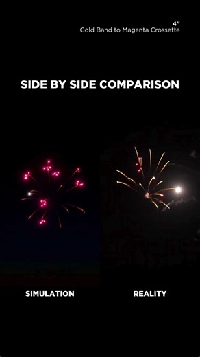 FWsim Shell | Gold Band to Magenta Crossette (4")