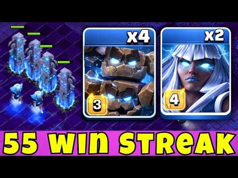 TH18 Meteor Golem + Electro Titan Attack - 55 Win Streak Clan War Strategy (Clash of Clans)