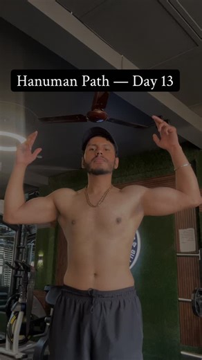 Arya on Instagram: "🔥 DAY 13 / 365 – HANUMAN PATH CHALLENGE 🔥 Daily non-negotiable rules: ✔️ Brahma-muhurat wake-up (before sunrise) 🌅 ✔️ Cold shower ❄️ ✔️ Cardio – Run / Cycle / Swim 🏃‍♂️ ✔️ Yoga & stretching 🧘‍♂️ ✔️ Meditation (10–20 min) + Hanuman Chalisa 🕉️ ✔️ Reading – 1 hour 📚 ✔️ Weight training 💪 ✔️ Vegetarian diet + 5L water 🥗💧 ✔️ Daily progress photo 📸 ✔️ Once a week fasting (Upvaas) ⏳ Rules followed without excuse. Day 13 completed. 🚩 Jai Shri Ram 🚩 Jai Shri Hanuman #Hanum