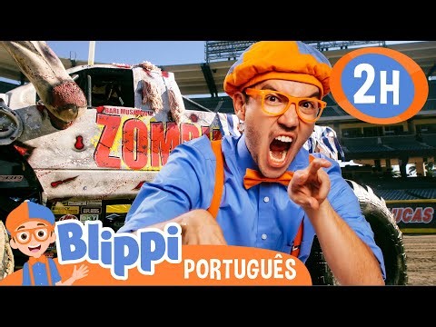 Blippi Dirige um Monster Truck! 🚙 2 HORAS DO BLIPPI BRASIL! 🚙 Vídeos Educativos para Crianças