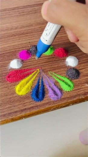 Simple Multicolour Rangoli Using Fork | Trending Rangoli 2025