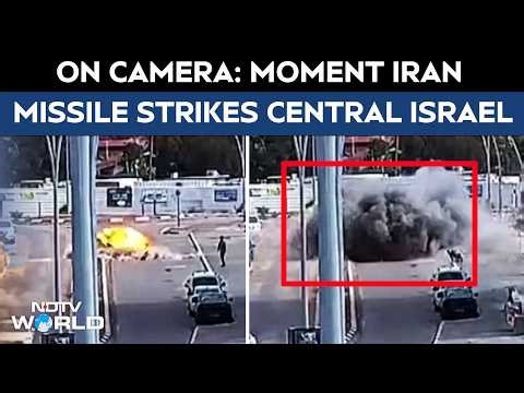 Iran Attacks Israel | CCTV Footage Shows Moment Of Impact As Iranian Missile Hits Central Israel