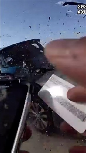 Distracted driver slams into car during traffic stop