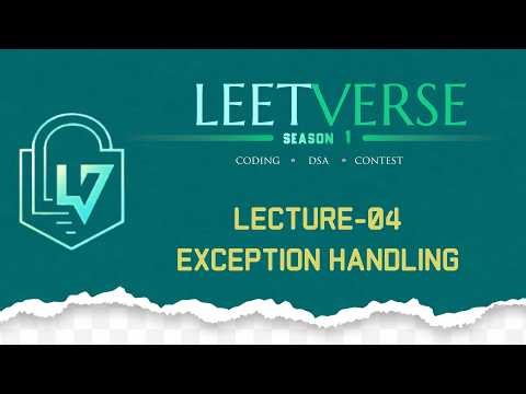 Lecture 04 | Exception Handling | Java