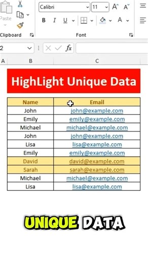 Quickly Highlight Unique from Your Excel List! #excel #exceltips #exceltricks #exceltutorial