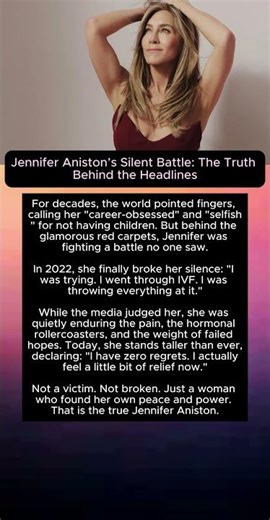 Jennifer Aniston’s Silent Battle: The Truth Behind the Headlines