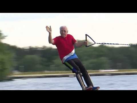 85-Year-Old Impresses Crowds With Water Skiing Skills