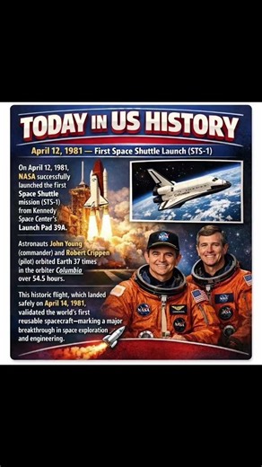 🇺🇸 First Space Shuttle Launch (1981) #history #usa #nasa #artemis #cloocheyfoundation #space
