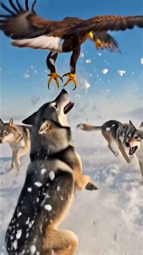 Eagle Pack Attacks Wolf Pack From the Sky! 😱