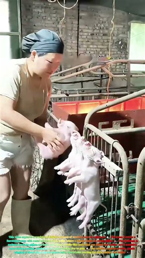 Satisfying Essential Care: Watch a Farmer Trim Piglet Teeth to Protect the Mother! 🐷✂️🦷