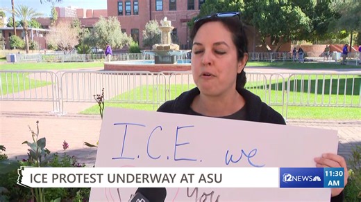 Sky12 flies over walkout protests seen at schools in the Valley on Friday. | 12News