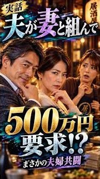 【実話】浮気した夫が妻と組んで500万円要求!? まさかの夫婦共闘！😱 # 実話犯罪 #衝撃の実話#本当にあった