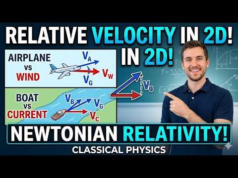 Lecture 15 |Relative Velocity in 2D Physics | Boats, Airplanes & Classical Relativity