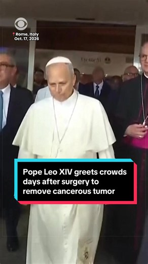 Pope Leo XIV smiled and waved to cheering crowds as he left Rome's Gemelli Hospital on Saturday, four days after undergoing surgery to remove a cancerous tumor from his right lung. The pope stopped to shake hands with well-wishers outside the hospital before departing for the Vatican. He is expected to recite the Angelus prayer from the window of the papal apartment on Sunday.