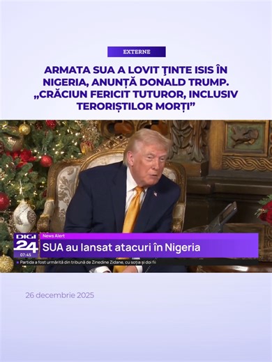 Trump ordonă atac letal împotriva ISIS în Nigeria