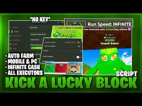 Kick A Lucky Block Script — NO KEY, Auto Farm, Instant Finish, Auto Kick, Speedhack & More! (BEST)