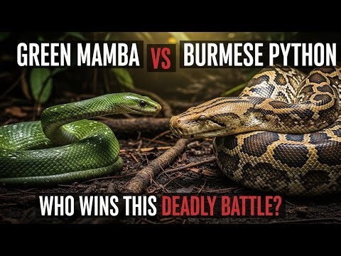 Green Mamba vs Burmese Python – Who Wins This Deadly Battle?#SnakeVsSnake #PredatorShowdown